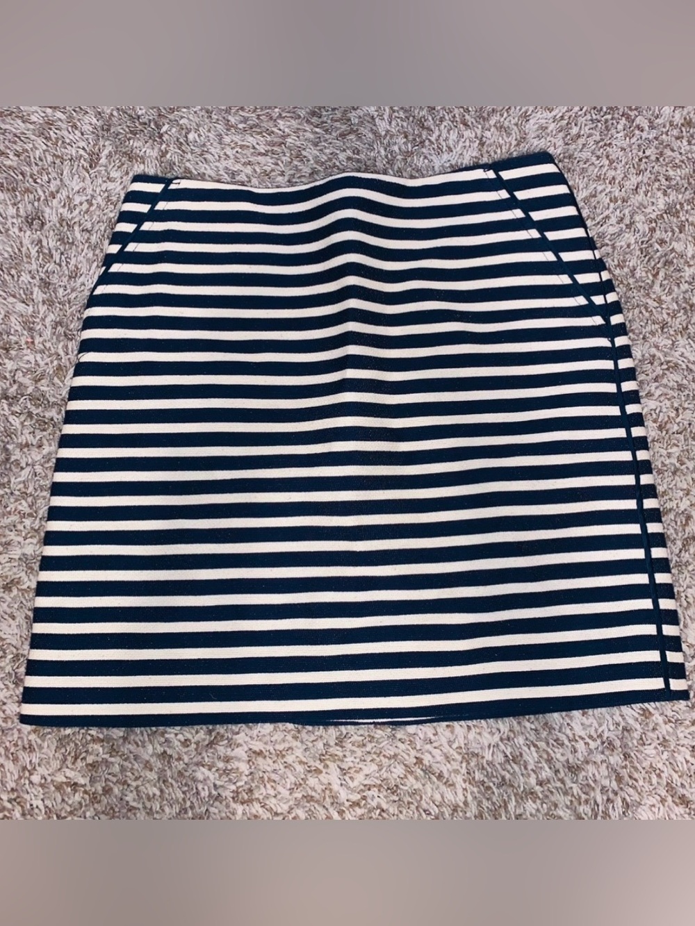 Banana Republic Navy and White Striped Skirt